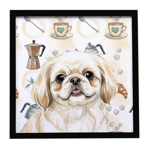 Cream Pekingese Coffee Bar Framed Metal Print Bathroom, Kitchen, Office, Home Decor Wall Art Ready to Hang, Square, 8X8 Cream Pekingese Coffee Bar Framed Metal Print Bathroom, Kitchen, Office, Home Decor Wall Art Ready to Hang, Square, 8X8