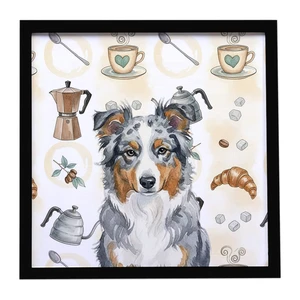 Blue Merle American Shepherd Coffee Bar Framed Metal Print Bathroom, Kitchen, Office, Home Decor Wall Art Ready to Hang, Square, 8X8 Blue Merle American Shepherd Coffee Bar Framed Metal Print Bathroom, Kitchen, Office, Home Decor Wall Art Ready to Hang, Square, 8X8