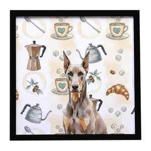 Fawn Doberman Pinscher Coffee Bar Framed Metal Print Bathroom, Kitchen, Office, Home Decor Wall Art Ready to Hang, Square, 8X8 Fawn Doberman Pinscher Coffee Bar Framed Metal Print Bathroom, Kitchen, Office, Home Decor Wall Art Ready to Hang, Square, 8X8