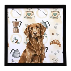 Liver Flat-Coated Retriever Coffee Bar Framed Metal Print Bathroom, Kitchen, Office, Home Decor Wall Art Ready to Hang, Square, 8X8 Liver Flat-Coated Retriever Coffee Bar Framed Metal Print Bathroom, Kitchen, Office, Home Decor Wall Art Ready to Hang, Square, 8X8