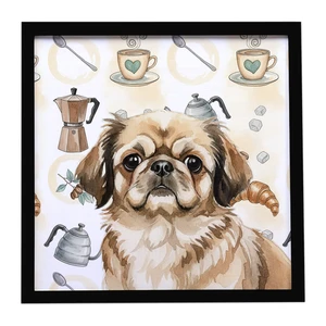 Sable Pekingese Coffee Bar Framed Metal Print Bathroom, Kitchen, Office, Home Decor Wall Art Ready to Hang, Square, 8X8 Sable Pekingese Coffee Bar Framed Metal Print Bathroom, Kitchen, Office, Home Decor Wall Art Ready to Hang, Square, 8X8