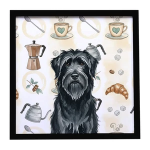 Black Briard Coffee Bar Framed Metal Print Bathroom, Kitchen, Office, Home Decor Wall Art Ready to Hang, Square, 8X8 Black Briard Coffee Bar Framed Metal Print Bathroom, Kitchen, Office, Home Decor Wall Art Ready to Hang, Square, 8X8