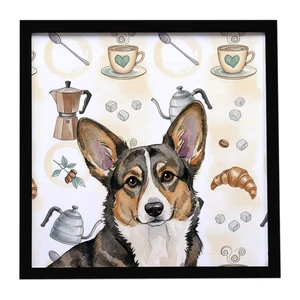 Brindle Cardigan Welsh Corgi Coffee Bar Framed Metal Print Bathroom, Kitchen, Office, Home Decor Wall Art Ready to Hang, Square, 8X8 Brindle Cardigan Welsh Corgi Coffee Bar Framed Metal Print Bathroom, Kitchen, Office, Home Decor Wall Art Ready to Hang, Square, 8X8