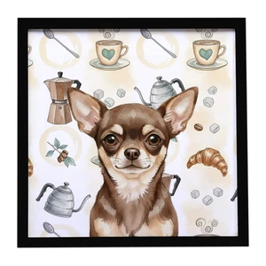 Chocolate Chihuahua Coffee Bar Framed Metal Print Bathroom, Kitchen, Office, Home Decor Wall Art Ready to Hang, Square, 8X8 Chocolate Chihuahua Coffee Bar Framed Metal Print Bathroom, Kitchen, Office, Home Decor Wall Art Ready to Hang, Square, 8X8