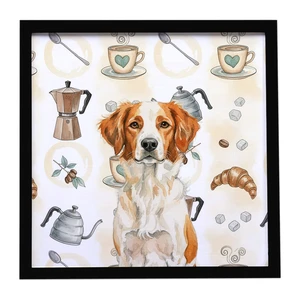 Orange and White Brittany Coffee Bar Framed Metal Print Bathroom, Kitchen, Office, Home Decor Wall Art Ready to Hang, Square, 8X8 Orange and White Brittany Coffee Bar Framed Metal Print Bathroom, Kitchen, Office, Home Decor Wall Art Ready to Hang, Square, 8X8