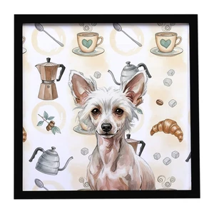 Hairless Chinese Crested Coffee Bar Framed Metal Print Bathroom, Kitchen, Office, Home Decor Wall Art Ready to Hang, Square, 8X8 Hairless Chinese Crested Coffee Bar Framed Metal Print Bathroom, Kitchen, Office, Home Decor Wall Art Ready to Hang, Square, 8X8