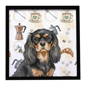 Black and Tan Cavalier Spaniel Coffee Bar Framed Metal Print Bathroom, Kitchen, Office, Home Decor Wall Art Ready to Hang, Square, 8X8 Black and Tan Cavalier Spaniel Coffee Bar Framed Metal Print Bathroom, Kitchen, Office, Home Decor Wall Art Ready to Hang, Square, 8X8