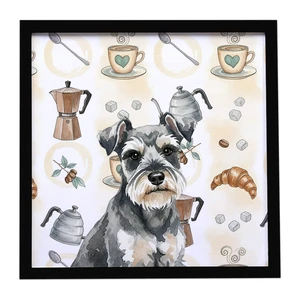 Miniature Schnauzer Coffee Bar Framed Metal Print Bathroom, Kitchen, Office, Home Decor Wall Art Ready to Hang, Square, 8X8 Miniature Schnauzer Coffee Bar Framed Metal Print Bathroom, Kitchen, Office, Home Decor Wall Art Ready to Hang, Square, 8X8