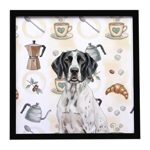 Black and White Pointer Coffee Bar Framed Metal Print Bathroom, Kitchen, Office, Home Decor Wall Art Ready to Hang, Square, 8X8 Black and White Pointer Coffee Bar Framed Metal Print Bathroom, Kitchen, Office, Home Decor Wall Art Ready to Hang, Square, 8X8