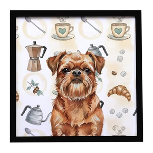 Red Brussels Griffon Coffee Bar Framed Metal Print Bathroom, Kitchen, Office, Home Decor Wall Art Ready to Hang, Square, 8X8 Red Brussels Griffon Coffee Bar Framed Metal Print Bathroom, Kitchen, Office, Home Decor Wall Art Ready to Hang, Square, 8X8