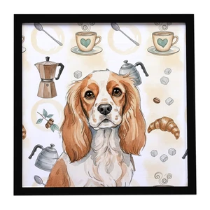 Blenheim Cavalier Spaniel Coffee Bar Framed Metal Print Bathroom, Kitchen, Office, Home Decor Wall Art Ready to Hang, Square, 8X8 Blenheim Cavalier Spaniel Coffee Bar Framed Metal Print Bathroom, Kitchen, Office, Home Decor Wall Art Ready to Hang, Square, 8X8