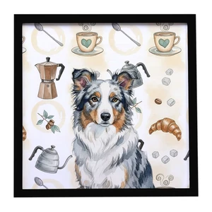 Blue Merle Border Collie Coffee Bar Framed Metal Print Bathroom, Kitchen, Office, Home Decor Wall Art Ready to Hang, Square, 8X8 Blue Merle Border Collie Coffee Bar Framed Metal Print Bathroom, Kitchen, Office, Home Decor Wall Art Ready to Hang, Square, 8X8