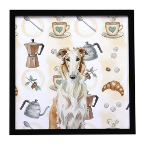 Borzoi Coffee Bar Framed Metal Print Bathroom, Kitchen, Office, Home Decor Wall Art Ready to Hang, Square, 8X8 Borzoi Coffee Bar Framed Metal Print Bathroom, Kitchen, Office, Home Decor Wall Art Ready to Hang, Square, 8X8