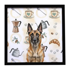 Belgian Malinois Coffee Bar Framed Metal Print Bathroom, Kitchen, Office, Home Decor Wall Art Ready to Hang, Square, 8X8 Belgian Malinois Coffee Bar Framed Metal Print Bathroom, Kitchen, Office, Home Decor Wall Art Ready to Hang, Square, 8X8