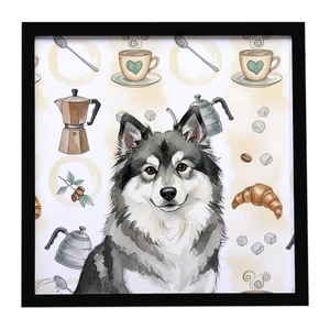 Keeshond Coffee Bar Framed Metal Print Bathroom, Kitchen, Office, Home Decor Wall Art Ready to Hang, Square, 8X8 Keeshond Coffee Bar Framed Metal Print Bathroom, Kitchen, Office, Home Decor Wall Art Ready to Hang, Square, 8X8