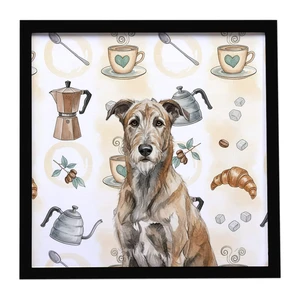 Brindle Irish Wolfhound Coffee Bar Framed Metal Print Bathroom, Kitchen, Office, Home Decor Wall Art Ready to Hang, Square, 8X8 Brindle Irish Wolfhound Coffee Bar Framed Metal Print Bathroom, Kitchen, Office, Home Decor Wall Art Ready to Hang, Square, 8X8