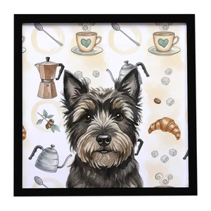 Black Cairn Terrier Coffee Bar Framed Metal Print Bathroom, Kitchen, Office, Home Decor Wall Art Ready to Hang, Square, 8X8 Black Cairn Terrier Coffee Bar Framed Metal Print Bathroom, Kitchen, Office, Home Decor Wall Art Ready to Hang, Square, 8X8