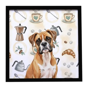 Boxer Coffee Bar Framed Metal Print Bathroom, Kitchen, Office, Home Decor Wall Art Ready to Hang, Square, 8X8 Boxer Coffee Bar Framed Metal Print Bathroom, Kitchen, Office, Home Decor Wall Art Ready to Hang, Square, 8X8