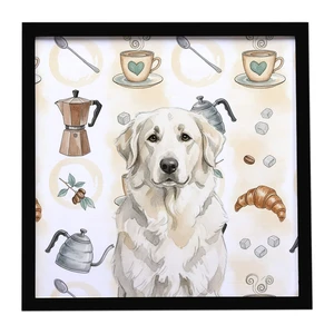 White Great Pyrenees Coffee Bar Framed Metal Print Bathroom, Kitchen, Office, Home Decor Wall Art Ready to Hang, Square, 8X8 White Great Pyrenees Coffee Bar Framed Metal Print Bathroom, Kitchen, Office, Home Decor Wall Art Ready to Hang, Square, 8X8