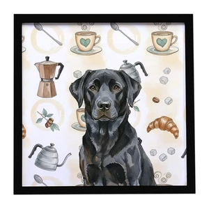 Black Labrador Retriever Coffee Bar Framed Metal Print Bathroom, Kitchen, Office, Home Decor Wall Art Ready to Hang, Square, 8X8 Black Labrador Retriever Coffee Bar Framed Metal Print Bathroom, Kitchen, Office, Home Decor Wall Art Ready to Hang, Square, 8X8