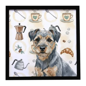 Blue and Tan Border Terrier Coffee Bar Framed Metal Print Bathroom, Kitchen, Office, Home Decor Wall Art Ready to Hang, Square, 8X8 Blue and Tan Border Terrier Coffee Bar Framed Metal Print Bathroom, Kitchen, Office, Home Decor Wall Art Ready to Hang, Square, 8X8