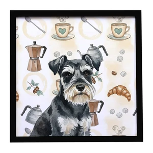 Black & Silver Miniature Schnauzer Coffee Bar Framed Metal Print Bathroom, Kitchen, Office, Home Decor Wall Art Ready to Hang, Square, 8X8 Black & Silver Miniature Schnauzer Coffee Bar Framed Metal Print Bathroom, Kitchen, Office, Home Decor Wall Art Ready to Hang, Square, 8X8