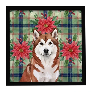 Red and White Alaskan Malamute Christmas Poinsettas Framed Metal Print Bathroom, Kitchen, Office, Home Decor Wall Art Ready to Hang, Square, 8X8 Red and White Alaskan Malamute Christmas Poinsettas Framed Metal Print Bathroom, Kitchen, Office, Home Decor Wall Art Ready to Hang, Square, 8X8