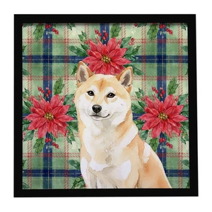 Cream Shiba Inu Christmas PoinsettIas Framed Metal Print Bathroom, Kitchen, Office, Home Decor Wall Art Ready to Hang, Square, 8X8 Cream Shiba Inu Christmas PoinsettIas Framed Metal Print Bathroom, Kitchen, Office, Home Decor Wall Art Ready to Hang, Square, 8X8
