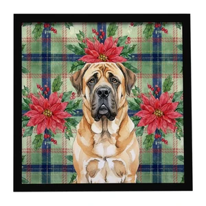 Apricot English Mastiff Christmas PoinsettIas Framed Metal Print Bathroom, Kitchen, Office, Home Decor Wall Art Ready to Hang, Square, 8X8 Apricot English Mastiff Christmas PoinsettIas Framed Metal Print Bathroom, Kitchen, Office, Home Decor Wall Art Ready to Hang, Square, 8X8