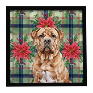 Dogue de Bordeaux Christmas PoinsettIas Framed Metal Print Bathroom, Kitchen, Office, Home Decor Wall Art Ready to Hang, Square, 8X8 Dogue de Bordeaux Christmas PoinsettIas Framed Metal Print Bathroom, Kitchen, Office, Home Decor Wall Art Ready to Hang, Square, 8X8