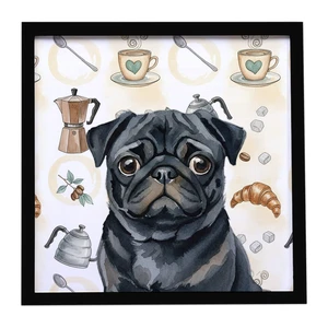 Black Pug Coffee Bar Framed Metal Print Bathroom, Kitchen, Office, Home Decor Wall Art Ready to Hang, Square, 8X8 Black Pug Coffee Bar Framed Metal Print Bathroom, Kitchen, Office, Home Decor Wall Art Ready to Hang, Square, 8X8