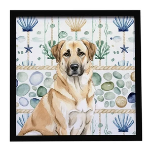 Anatolian Shepherd Dog Coastal Sea Glass Framed Metal Print Bathroom, Kitchen, Office, Home Decor Wall Art Ready to Hang, Square, 8X8 Anatolian Shepherd Dog Coastal Sea Glass Framed Metal Print Bathroom, Kitchen, Office, Home Decor Wall Art Ready to Hang, Square, 8X8