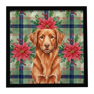 Copper Nova Scotia Duck Tolling Retriever Christmas PoinsettIas Framed Metal Print Bathroom, Kitchen, Office, Home Decor Wall Art Ready to Hang, Square, 8X8 Copper Nova Scotia Duck Tolling Retriever Christmas PoinsettIas Framed Metal Print Bathroom, Kitchen, Office, Home Decor Wall Art Ready to Hang, Square, 8X8