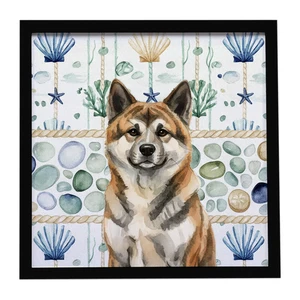 Brindle Akita Coastal Sea Glass Framed Metal Print Bathroom, Kitchen, Office, Home Decor Wall Art Ready to Hang, Square, 8X8 Brindle Akita Coastal Sea Glass Framed Metal Print Bathroom, Kitchen, Office, Home Decor Wall Art Ready to Hang, Square, 8X8