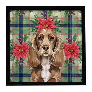 Chocolate Cocker Spaniel Christmas PoinsettIas Framed Metal Print Bathroom, Kitchen, Office, Home Decor Wall Art Ready to Hang, Square, 8X8 Chocolate Cocker Spaniel Christmas PoinsettIas Framed Metal Print Bathroom, Kitchen, Office, Home Decor Wall Art Ready to Hang, Square, 8X8
