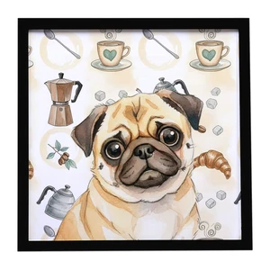 Fawn Pug Coffee Bar Framed Metal Print Bathroom, Kitchen, Office, Home Decor Wall Art Ready to Hang, Square, 8X8 Fawn Pug Coffee Bar Framed Metal Print Bathroom, Kitchen, Office, Home Decor Wall Art Ready to Hang, Square, 8X8