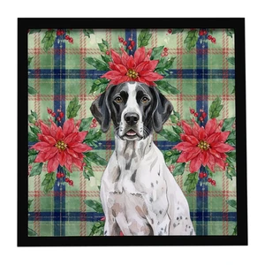 Black and White Pointer Christmas PoinsettIas Framed Metal Print Bathroom, Kitchen, Office, Home Decor Wall Art Ready to Hang, Square, 8X8 Black and White Pointer Christmas PoinsettIas Framed Metal Print Bathroom, Kitchen, Office, Home Decor Wall Art Ready to Hang, Square, 8X8