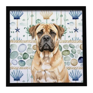 Bullmastiff Coastal Sea Glass Framed Metal Print Bathroom, Kitchen, Office, Home Decor Wall Art Ready to Hang, Square, 8X8 Bullmastiff Coastal Sea Glass Framed Metal Print Bathroom, Kitchen, Office, Home Decor Wall Art Ready to Hang, Square, 8X8