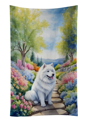 Samoyed Spring Path Kitchen Towel Dish Cloths Guest Hand Towel Decorative Bathroom Towel for Face,Tea, Dishcloth, Kitchen and Bath Samoyed Spring Path Kitchen Towel Dish Cloths Guest Hand Towel Decorative Bathroom Towel for Face,Tea, Dishcloth, Kitchen and Bath