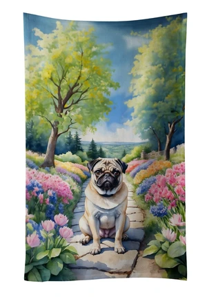 Pug Spring Path Kitchen Towel Dish Cloths Guest Hand Towel Decorative Bathroom Towel for Face,Tea, Dishcloth, Kitchen and Bath Pug Spring Path Kitchen Towel Dish Cloths Guest Hand Towel Decorative Bathroom Towel for Face,Tea, Dishcloth, Kitchen and Bath