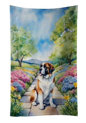 Saint Bernard Spring Path Kitchen Towel Dish Cloths Guest Hand Towel Decorative Bathroom Towel for Face,Tea, Dishcloth, Kitchen and Bath Saint Bernard Spring Path Kitchen Towel Dish Cloths Guest Hand Towel Decorative Bathroom Towel for Face,Tea, Dishcloth, Kitchen and Bath