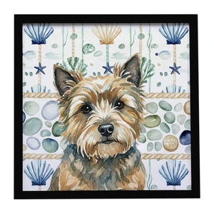 Cairn Terrier Coastal Sea Glass Framed Metal Print Bathroom, Kitchen, Office, Home Decor Wall Art Ready to Hang, Square, 8X8 Cairn Terrier Coastal Sea Glass Framed Metal Print Bathroom, Kitchen, Office, Home Decor Wall Art Ready to Hang, Square, 8X8