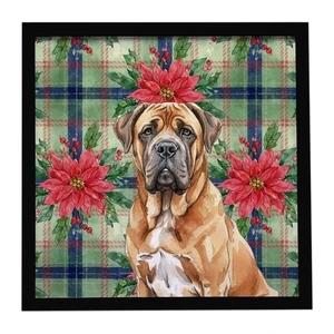 Neapolitan Mastiff Christmas PoinsettIas Framed Metal Print Bathroom, Kitchen, Office, Home Decor Wall Art Ready to Hang, Square, 8X8 Neapolitan Mastiff Christmas PoinsettIas Framed Metal Print Bathroom, Kitchen, Office, Home Decor Wall Art Ready to Hang, Square, 8X8