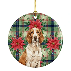Bracco Italiano Christmas PoinsettIas Ceramic Ornament Christmas Tree Hanging Decorations for Home Christmas Holiday, Party, Gift, 3 in, Multicolor Bracco Italiano Christmas PoinsettIas Ceramic Ornament Christmas Tree Hanging Decorations for Home Christmas Holiday, Party, Gift, 3 in, Multicolor