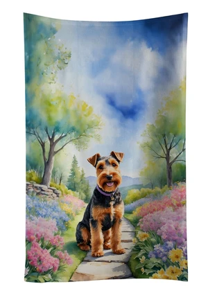 Welsh Terrier Spring Path Kitchen Towel Dish Cloths Guest Hand Towel Decorative Bathroom Towel for Face,Tea, Dishcloth, Kitchen and Bath Welsh Terrier Spring Path Kitchen Towel Dish Cloths Guest Hand Towel Decorative Bathroom Towel for Face,Tea, Dishcloth, Kitchen and Bath