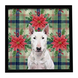 White Bull Terrier Christmas PoinsettIas Framed Metal Print Bathroom, Kitchen, Office, Home Decor Wall Art Ready to Hang, Square, 8X8 White Bull Terrier Christmas PoinsettIas Framed Metal Print Bathroom, Kitchen, Office, Home Decor Wall Art Ready to Hang, Square, 8X8