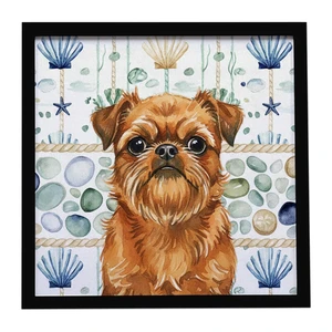 Belge Brussels Griffon Coastal Sea Glass Framed Metal Print Bathroom, Kitchen, Office, Home Decor Wall Art Ready to Hang, Square, 8X8 Belge Brussels Griffon Coastal Sea Glass Framed Metal Print Bathroom, Kitchen, Office, Home Decor Wall Art Ready to Hang, Square, 8X8