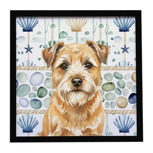 Wheaten Border Terrier Coastal Sea Glass Framed Metal Print Bathroom, Kitchen, Office, Home Decor Wall Art Ready to Hang, Square, 8X8 Wheaten Border Terrier Coastal Sea Glass Framed Metal Print Bathroom, Kitchen, Office, Home Decor Wall Art Ready to Hang, Square, 8X8