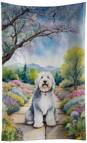 Old English Sheepdog Spring Path Kitchen Towel Dish Cloths Guest Hand Towel Decorative Bathroom Towel for Face,Tea, Dishcloth, Kitchen and Bath Old English Sheepdog Spring Path Kitchen Towel Dish Cloths Guest Hand Towel Decorative Bathroom Towel for Face,Tea, Dishcloth, Kitchen and Bath