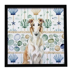Borzoi Coastal Sea Glass Framed Metal Print Bathroom, Kitchen, Office, Home Decor Wall Art Ready to Hang, Square, 8X8 Borzoi Coastal Sea Glass Framed Metal Print Bathroom, Kitchen, Office, Home Decor Wall Art Ready to Hang, Square, 8X8